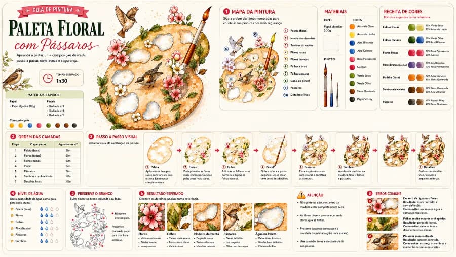 Exemplo de pintura em aquarela da natureza